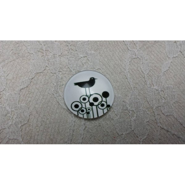 cabochon di vetro rotondo 20mm uccelli 018 