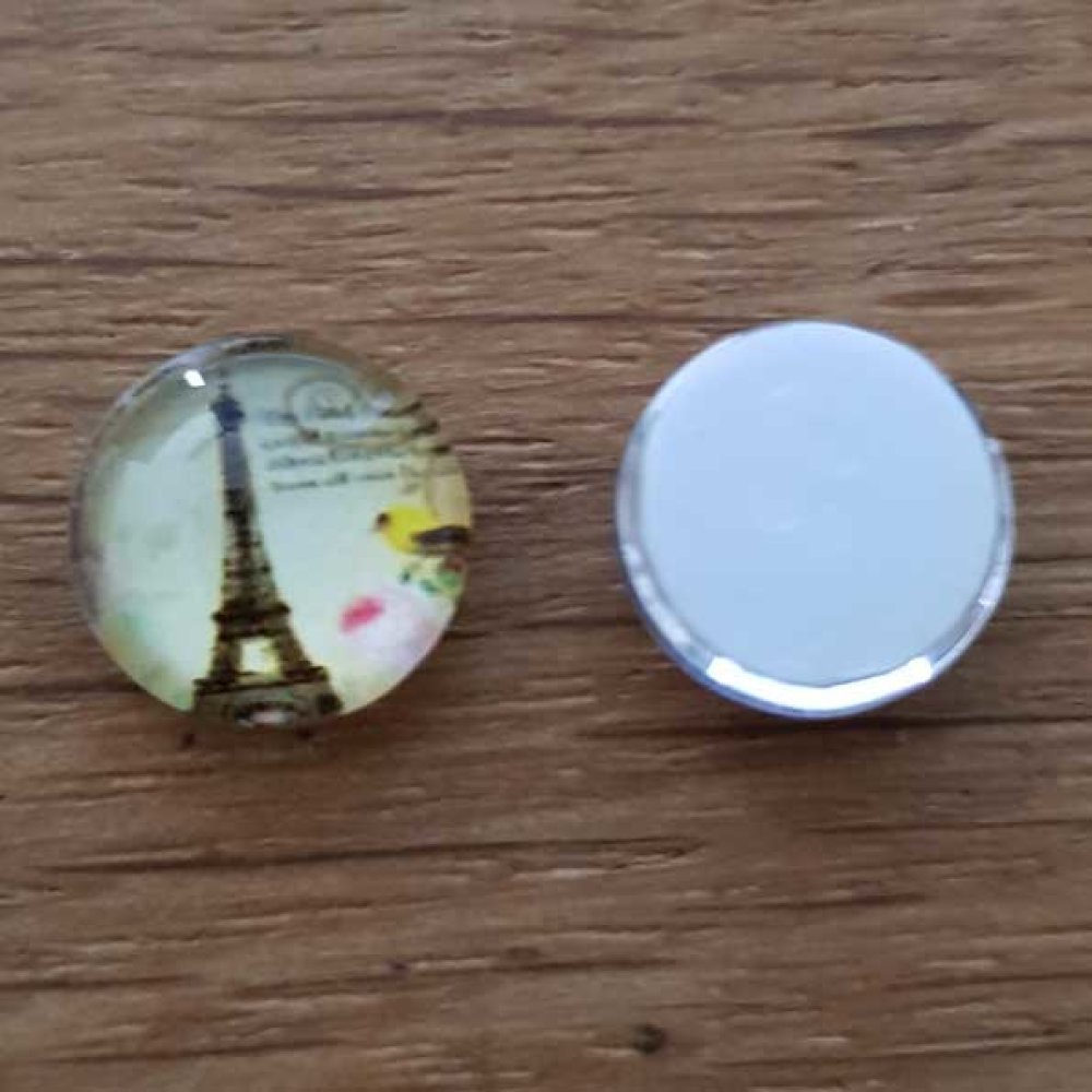 cabochon rond en verre 10mm divers 021