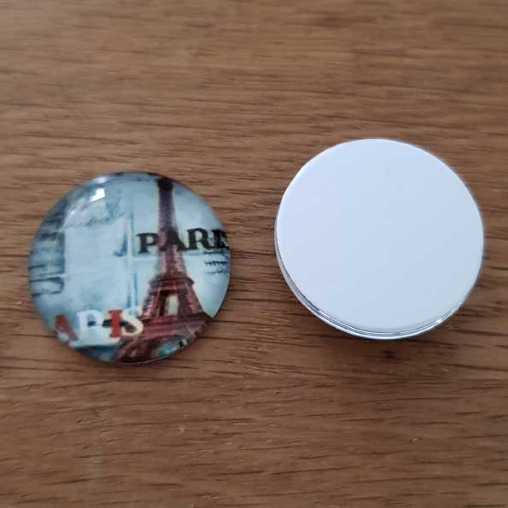 cabochon rond en verre 25mm divers 012