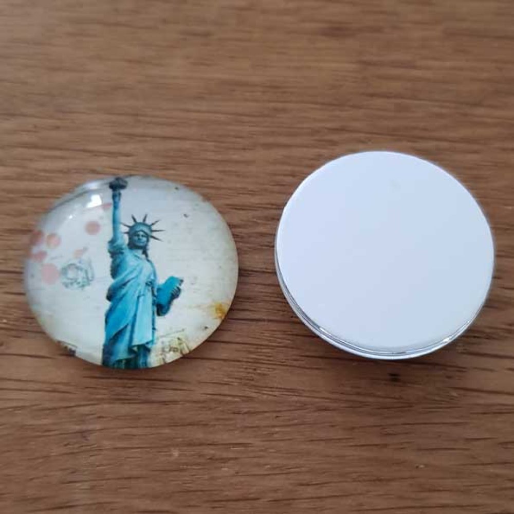 cabochon rond en verre 25mm divers 014