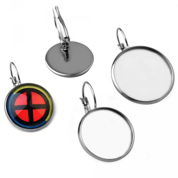 Porta cabochon in acciaio inossidabile 18 mm N&deg;07