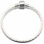Bracciale europeo intrecciato Clip Uni 02 DA 15 A 23 CM Bianco