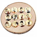 Lotto 20 Cabochon di vetro rotondo 25mm Vecchio uomo scheletro misto cabochon di vetro 