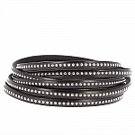 Palla di cuoio nero 06 mm con catena a palline senza nichel per 20 cm