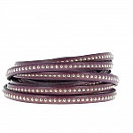 Palla di cuoio Prune 06 mm con catena a palline nichel free per 20 cm