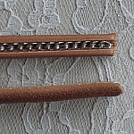 Pelle naturale Regaliz 10 mm con catena d'argento da 20 cm