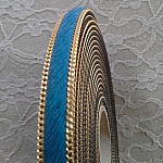 Pelle di vitello blu piatta 10 mm per 20 cm pelle e catena