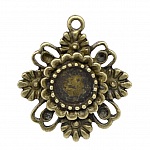 1 porta cabochon 08 mm N°06 Bronzo