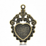 1 porta cabochon Cuore N°04 Bronzo