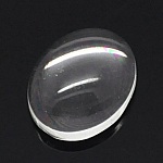 Cabochon ovale 08 x 10 mm in vetro trasparente a grana grossa N°15 per 2 pezzi