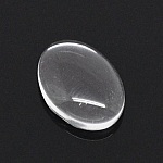 Cabochon ovale 10 x 14 mm x 2 pezzi in vetro trasparente con bava N°16