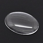 Cabochon ovale 18 x 25 mm in vetro trasparente con bava N°19