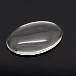 Cabochon ovale 25 x 35 mm in vetro trasparente con bava N°20