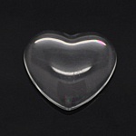 Cuore cabochon 14 x 15 mm in vetro trasparente con bava N°22