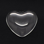 Cuore cabochon 17 x 18 mm in vetro trasparente con bava N°23