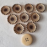 Pomello in legno fiori 30 mm N°15 x 10 pezzi