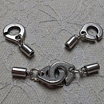 Chiusura a manetta rotonda in pelle 3 mm in Zamac