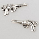 Charm pistola revolver N°01 Argento x 10 pezzi
