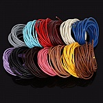 1 metro Cordoncino rotondo in pelle liscia Blu 3 mm