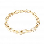 Bracciale a maglie ovali placcato oro 16K 22 cm N°03