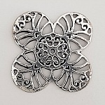 Charm floreale in metallo N°054 Argento