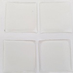 4 cabochon in resina autoadesiva 20 x 20 mm Trasparente