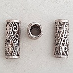 Perla tubolare d'argento N°16