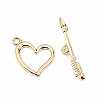 Ganci a scatto placcati oro 16K Design cuore e freccia N°01
