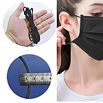 Maschera elastica Poliestere rotonda 2,5 mm Nero