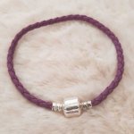 Bracciale europeo a clip intrecciato semplice 01 DA 15 A 23 CM Viola