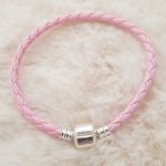 Bracciale europeo a clip intrecciato 01 DA 15 A 23 CM Rosa