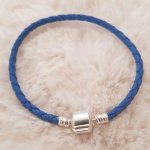 Bracciale europeo a clip intrecciato 02 da 15 a 23 CM Blu