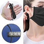 Maschera elastica Poliestere rotonda 2,5 mm Nero
