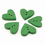 Pulsante a cuore in legno verde scuro N°01-04