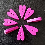 Pulsante cuore in legno viola N°02-07