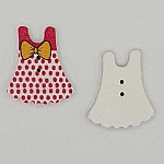 Abito bianco con bottoni in legno N°01-03