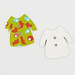 Abito verde con bottoni in legno N°02-01