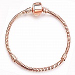 Bracciale europeo a clip 20 cm con chiusura liscia in oro