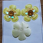 Set di 3 fiori 5 petali Giallo Tessuto