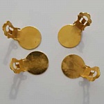 20 supporti per orecchini clip Plateau 15 mm oro