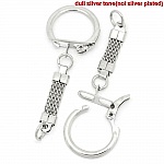 Portachiavi in metallo argentato 6,2 cm