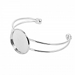 1 bracciale con supporto per cabochon + 1 cabochon in vetro 25 mm N°01