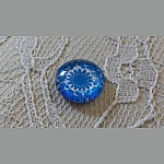 cabochon in vetro rotondo 12 mm fiore blu 038 