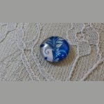 cabochon in vetro rotondo 12 mm fiore blu 033 