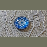 cabochon in vetro rotondo 12 mm fiore blu 031 