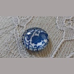 cabochon in vetro rotondo 12 mm fiore blu 028 
