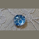 cabochon in vetro rotondo 12 mm fiore blu 001 