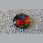 cabochon in vetro rotondo 25mm fiore 01-031 