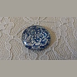 vetro cabochon rotondo 25mm fiore 015 