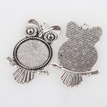 2 supports cabochons de 25mm argent, pendentifs cabochons 26AS 